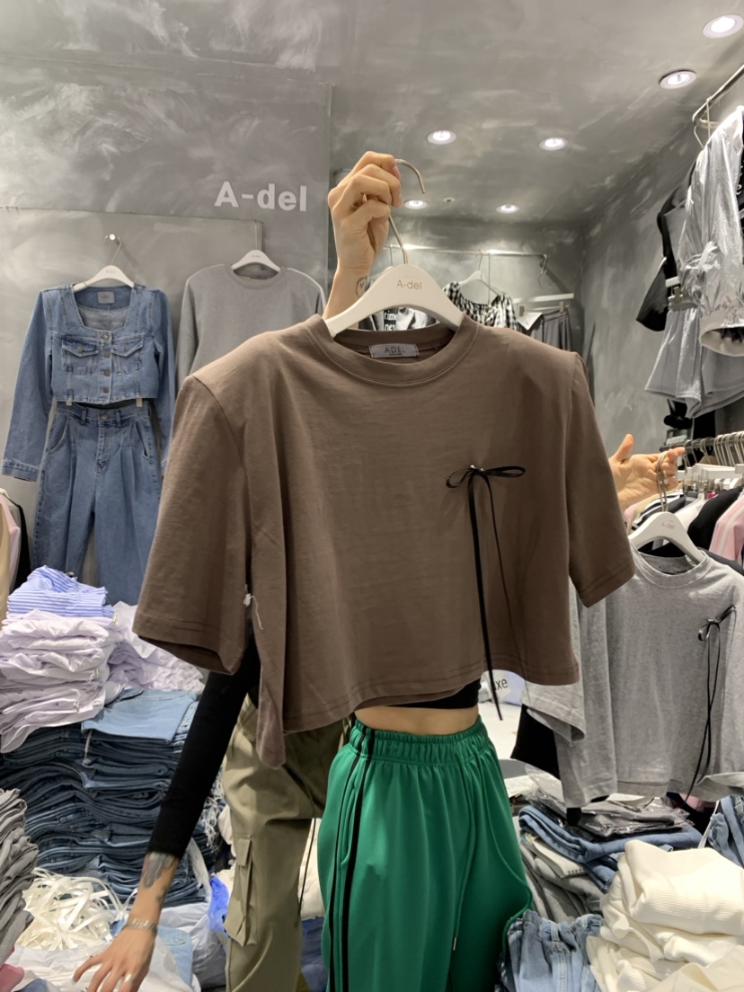 A-DEL韓國直郵女裝新品人氣推薦職業熱賣24春夏休閑真品T恤A-DELT恤圖色2