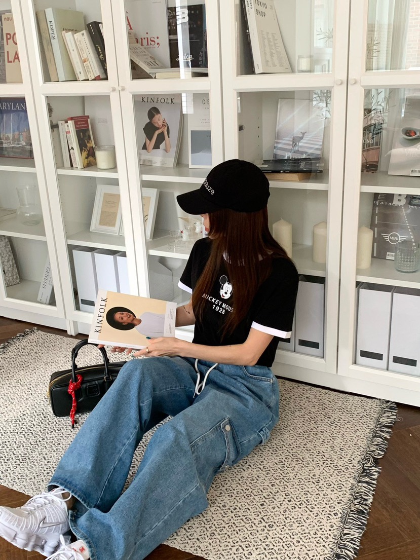 REVE CITE韓國直郵女裝新品熱賣真品休閑24春夏人氣牛仔褲REVE CITE牛仔褲