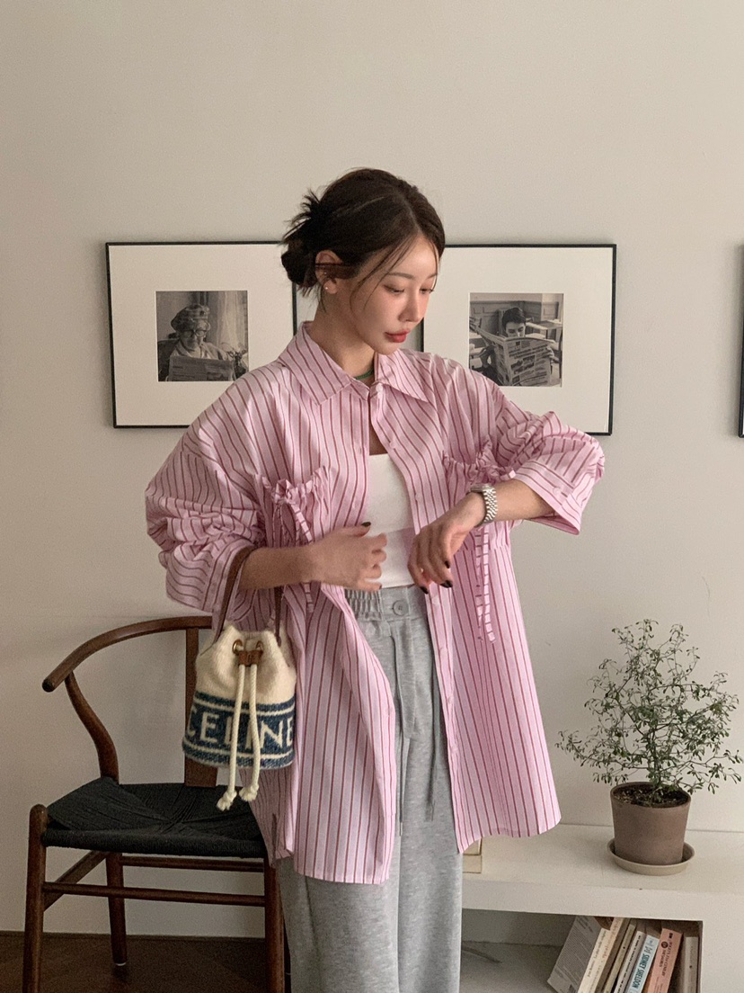 REVE CITE直郵韓國代購女裝新品人氣休閑真品時尚襯衫蕾絲衫REVE CITE襯衫/蕾絲衫