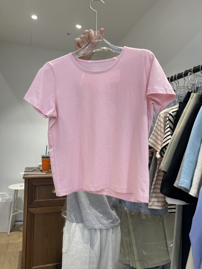 RIVEROOM韓國直郵女裝新品時尚人氣熱賣休閑真品24春夏T恤RIVEROOMT恤圖色2