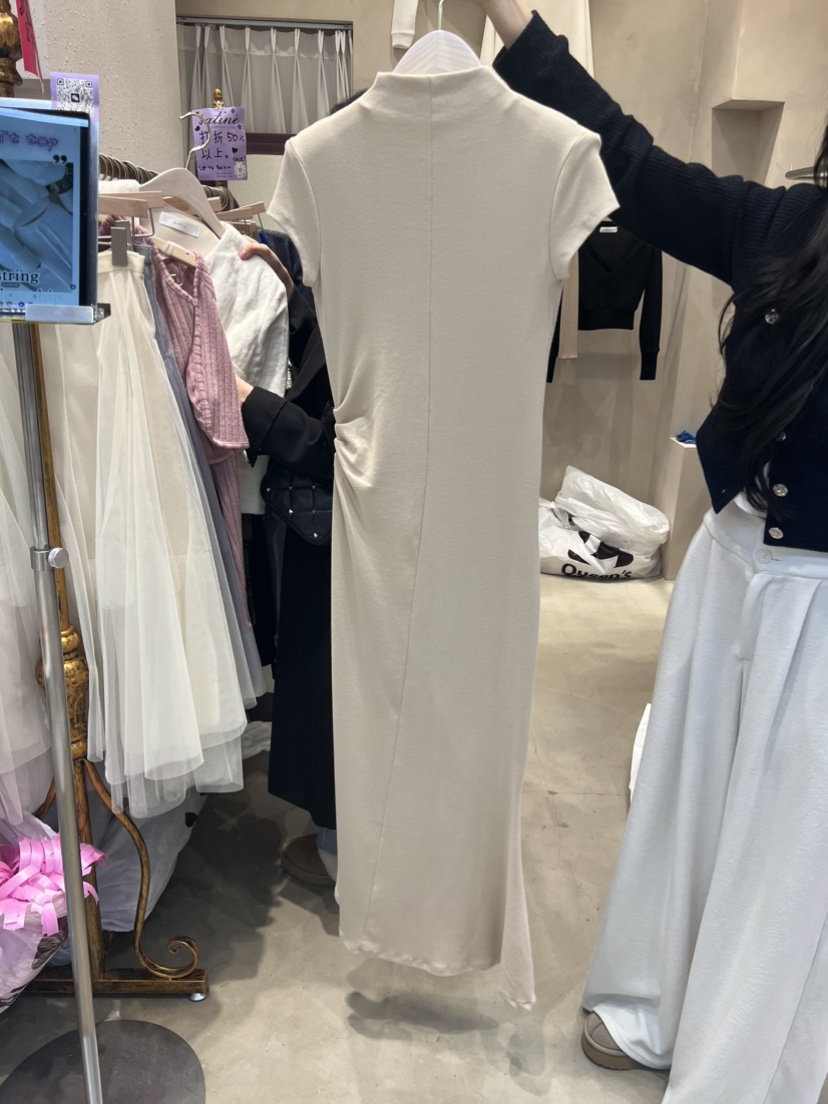 GREEN韓國直郵東大門實拍女裝新款熱賣真品休閑推薦連衣裙褶皺Satine/REWOO連衣裙