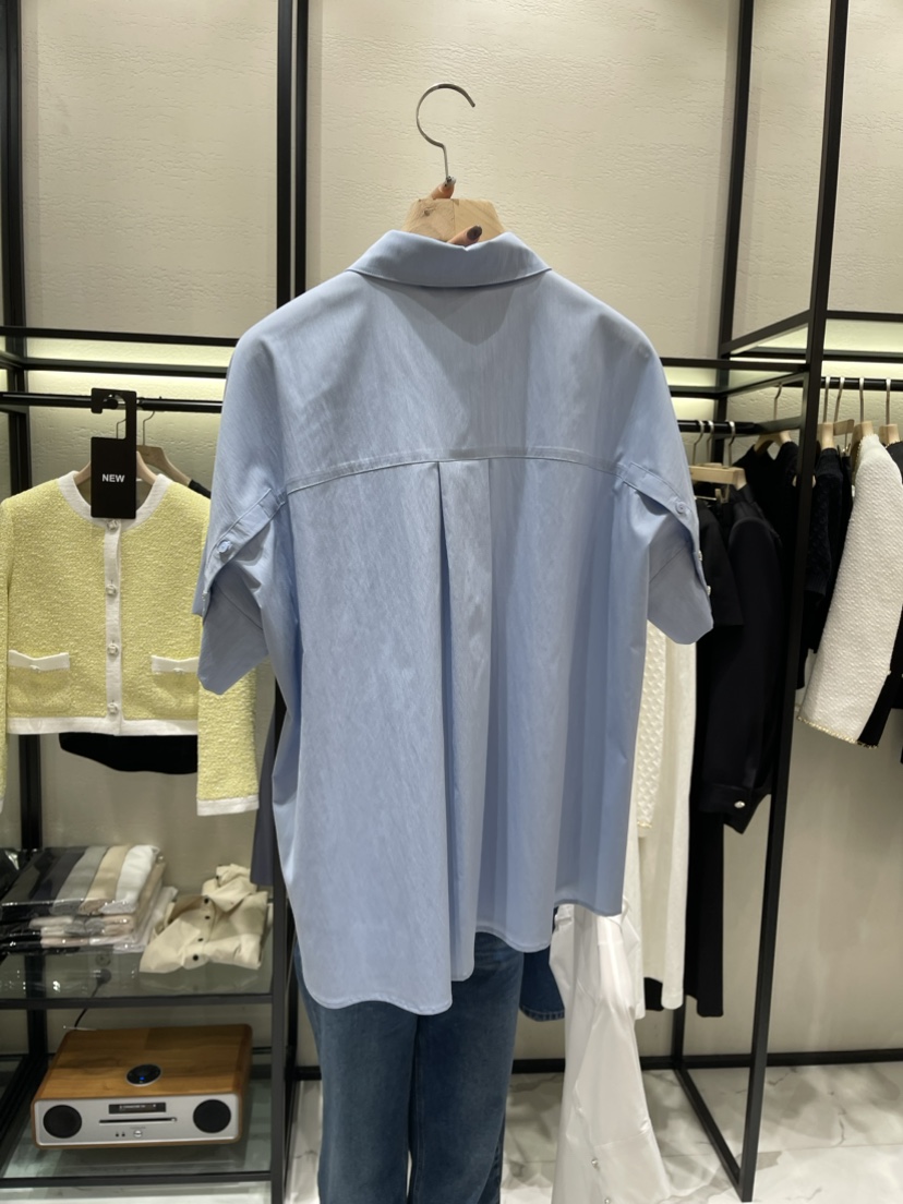 THE CHEMI韓國直郵東大門代購女裝新款熱賣24春夏襯衫蕾絲衫WATER/RIVER襯衫/蕾絲衫