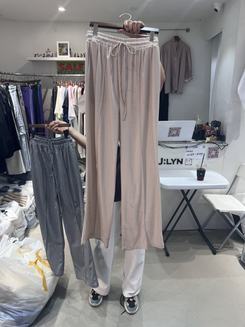 J:LYN韓國直郵東大門代購女裝新品職業休閑24春夏休閑褲格紋J:LYN休閑褲圖色1