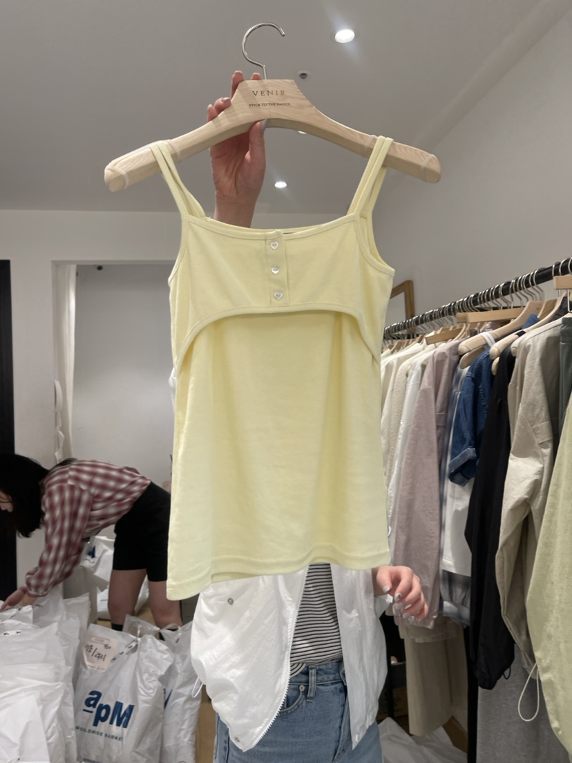 VENIR直郵韓國代購女裝新款人氣休閑推薦24春夏熱賣吊帶背心VENIR-a吊帶/背心