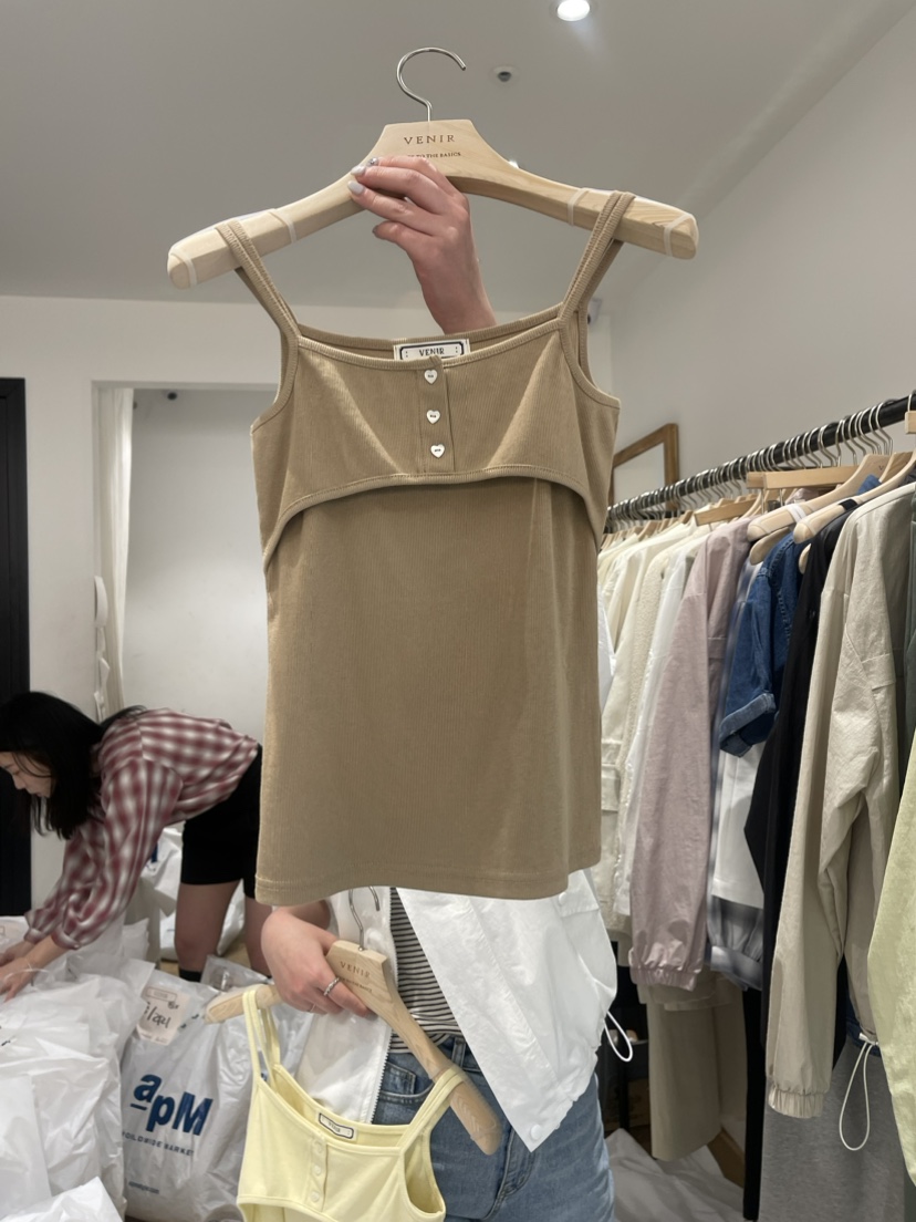 VENIR直郵韓國代購女裝新款人氣休閑推薦24春夏熱賣吊帶背心VENIR-a吊帶/背心圖色2