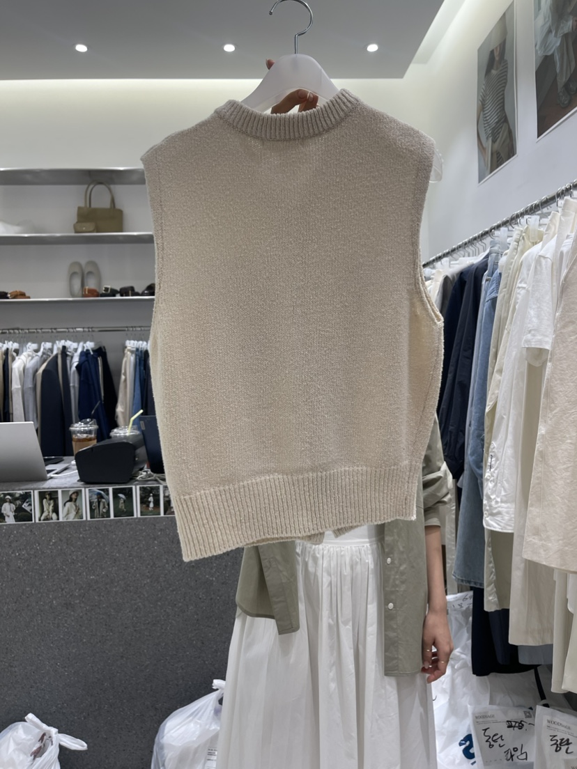 WOOD SAGE韓國直郵東大門代購女裝新品熱賣推薦24春夏馬甲口袋WOOD SAGE馬甲