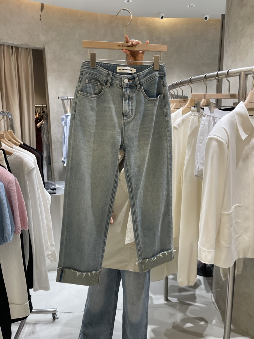 101SHOWROOM韓國直郵女裝新款真品24春夏休閑褲牛仔布THE VERLIN/piTa休閑褲圖色3