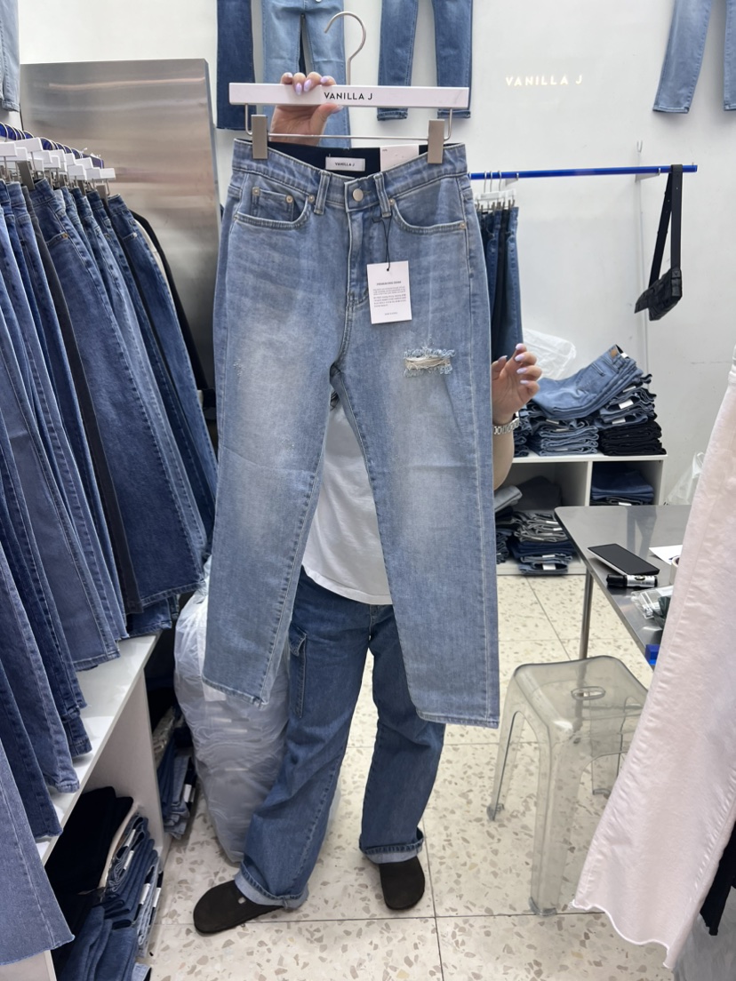 VANILLA J韓國直郵東大門代購女裝新品推薦人氣24春夏牛仔褲VANILLA J牛仔褲圖色1