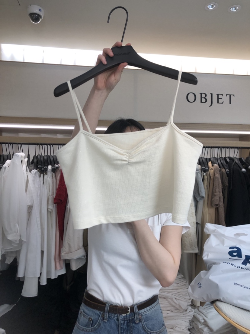 OBJET韓國直郵東大門代購女士新款休閑真品人氣推薦吊帶背心love us u/OBJET吊帶/背心圖色1