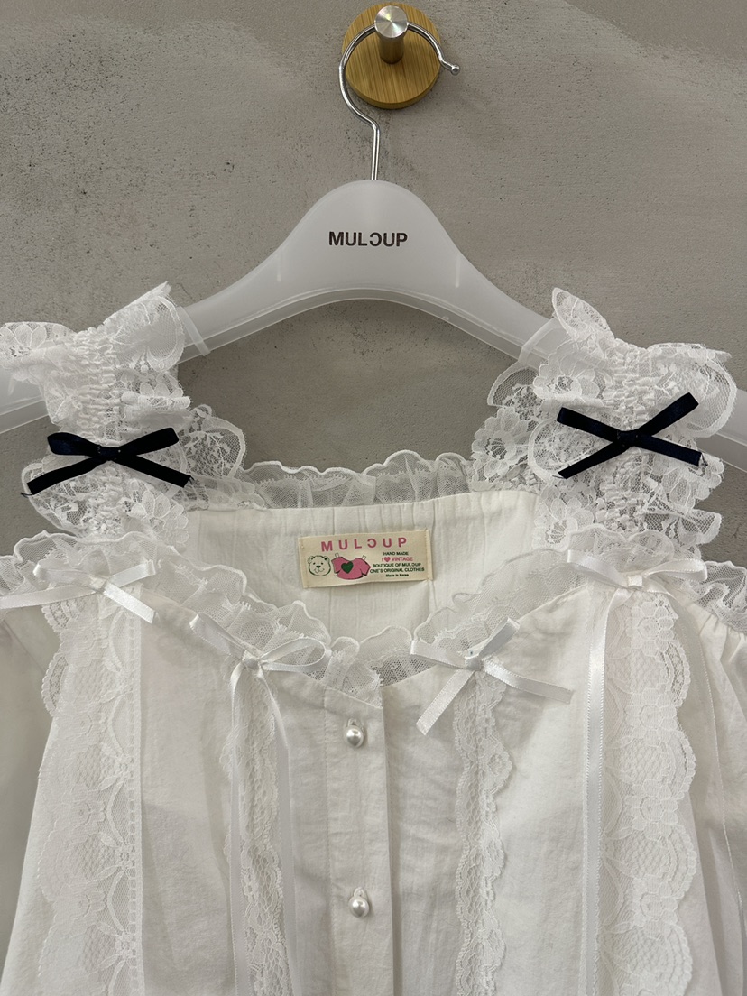MULCUP直郵韓國代購女裝新款24春夏熱賣職業推薦襯衫蕾絲衫CABINET襯衫/蕾絲衫