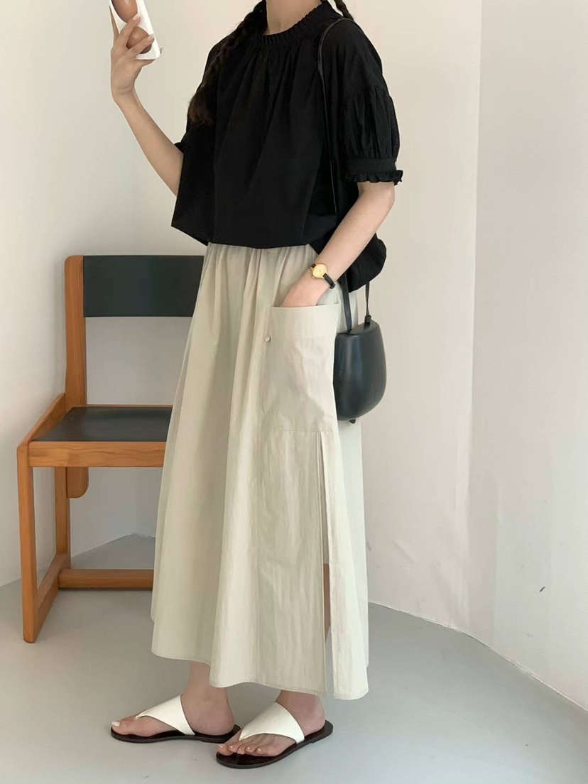 EGG/DS直郵韓國代購女裝新品真品推薦休閑半身裙中短裙口袋PROJECT ELF/ELF-L半身裙/中短裙