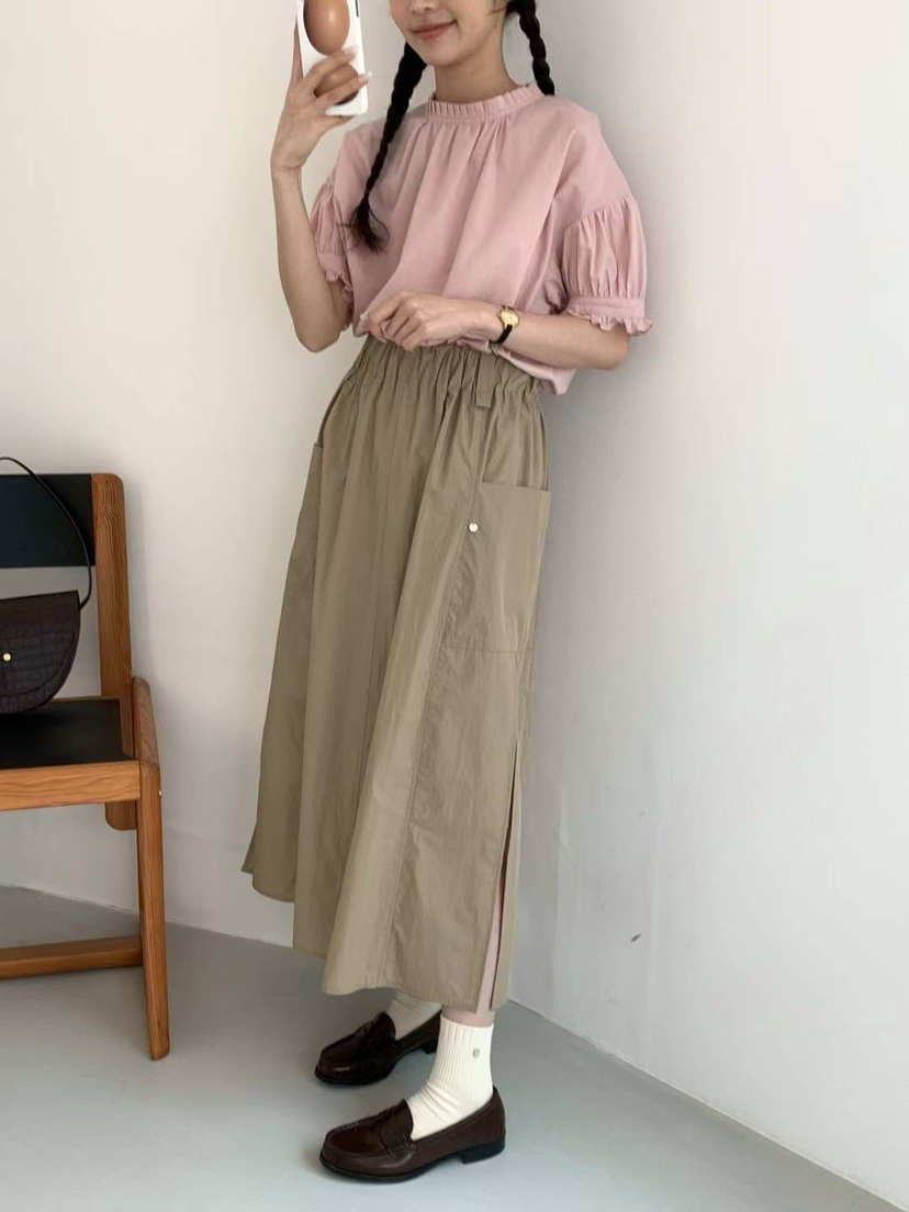 EGG/DS直郵韓國代購女裝新品真品推薦休閑半身裙中短裙口袋PROJECT ELF/ELF-L半身裙/中短裙圖色3