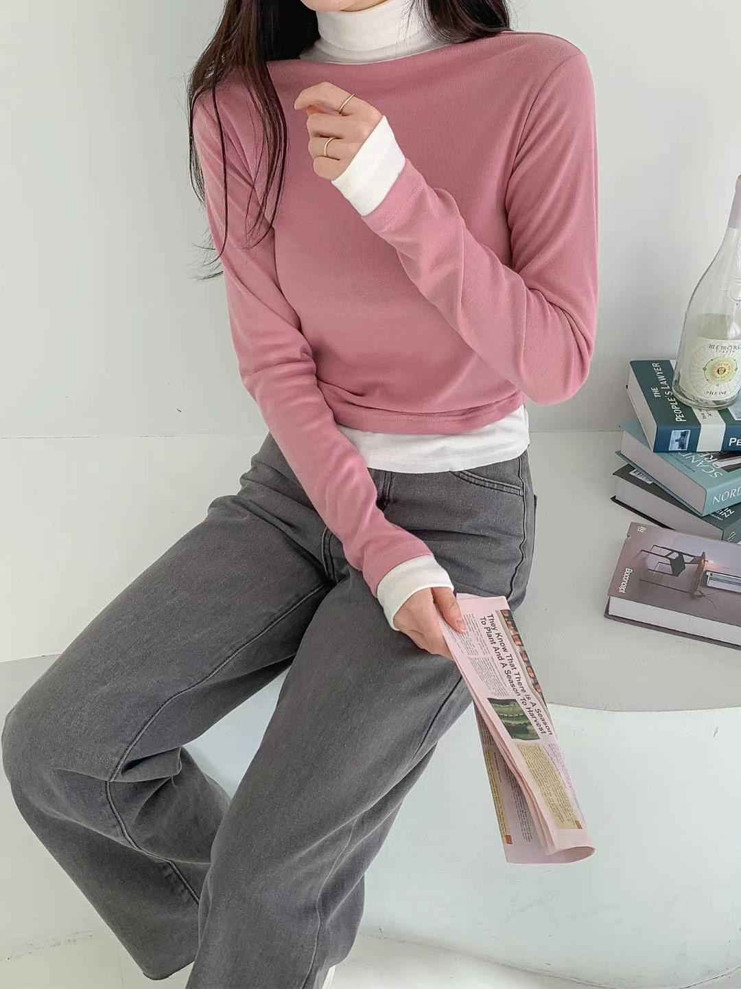 LUNE韓國直郵東大門實拍女裝新品推薦職業時尚休閑真品長袖T恤BROTE長袖T恤圖色2