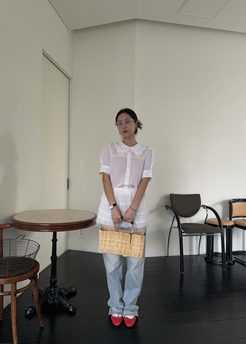 OUPPT韓國直郵東大門代購女裝新品休閑推薦熱賣時尚襯衫蕾絲衫OUPPT襯衫/蕾絲衫