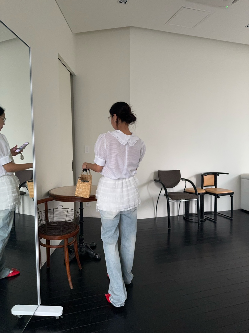 OUPPT韓國直郵東大門代購女裝新品休閑推薦熱賣時尚襯衫蕾絲衫OUPPT襯衫/蕾絲衫