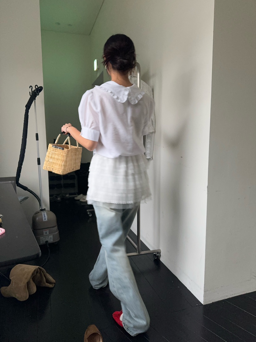 OUPPT韓國直郵東大門代購女裝新品休閑推薦熱賣時尚襯衫蕾絲衫OUPPT襯衫/蕾絲衫