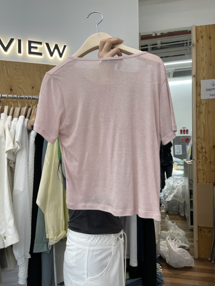 PROJECTVIEW韓國直郵東大門實拍女裝新款職業推薦休閑24春夏T恤PROJECTVIEWT恤