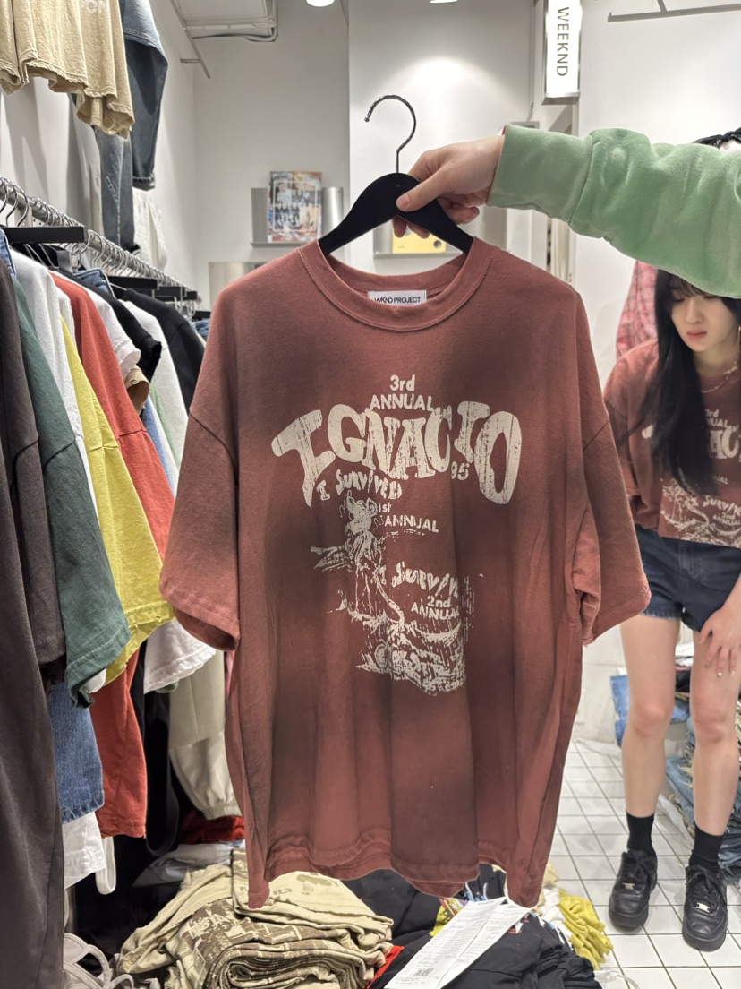 THE WEEKND韓國直郵東大門實拍女裝新品熱賣時尚真品休閑T恤THE WEEKNDT恤圖色1