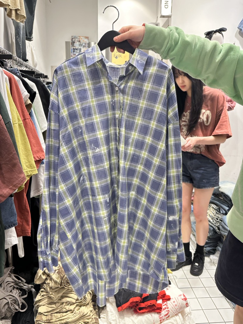 THE WEEKND韓國直郵女裝新款推薦真品職業熱賣襯衫蕾絲衫格紋THE WEEKND襯衫/蕾絲衫圖色1