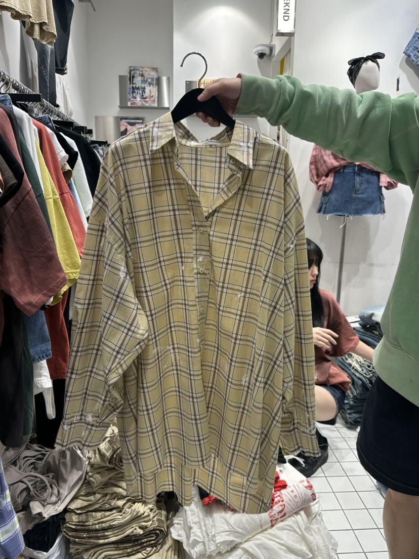 THE WEEKND韓國直郵女裝新款推薦真品職業熱賣襯衫蕾絲衫格紋THE WEEKND襯衫/蕾絲衫圖色2