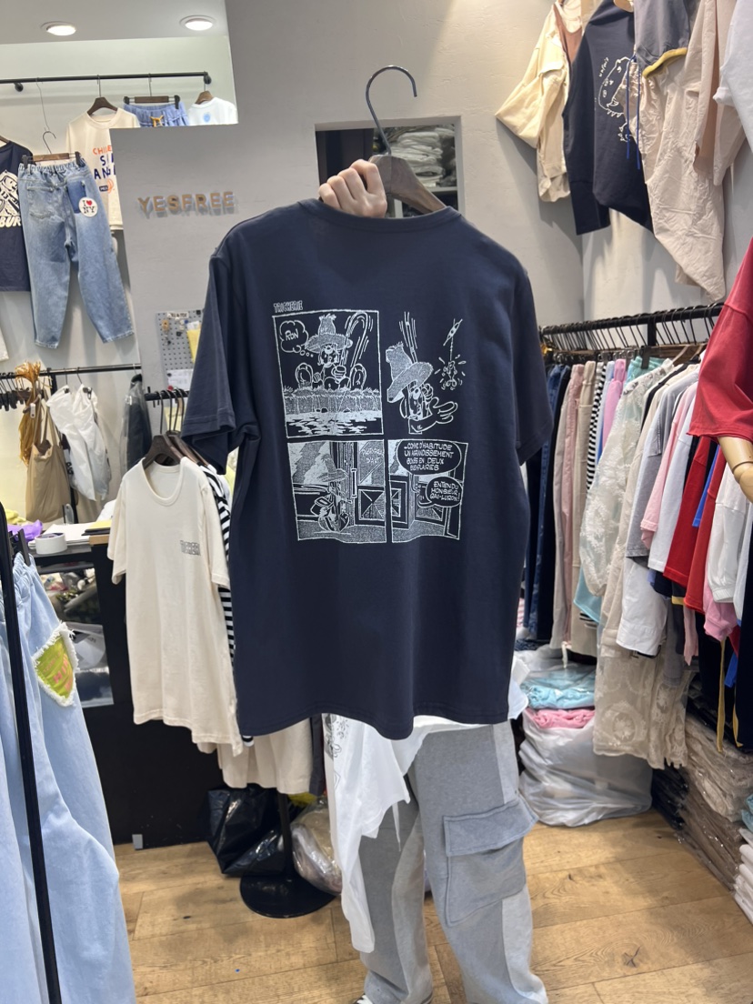 YESFREE韓國直郵東大門代購女裝新品熱賣人氣24春夏真品T恤YESFREET恤圖色4