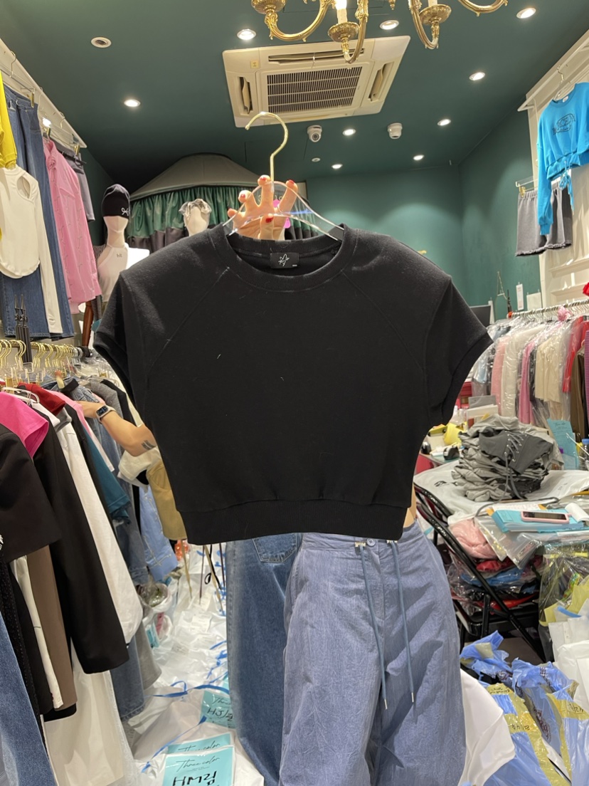 Three color韓國直郵女裝新品休閑時尚真品24春夏職業T恤Three colorT恤圖色2