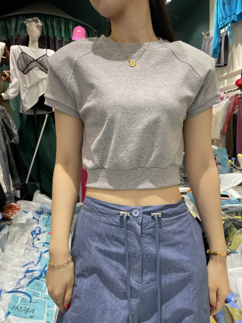 Three color韓國直郵女裝新品休閑時尚真品24春夏職業T恤Three colorT恤圖色3