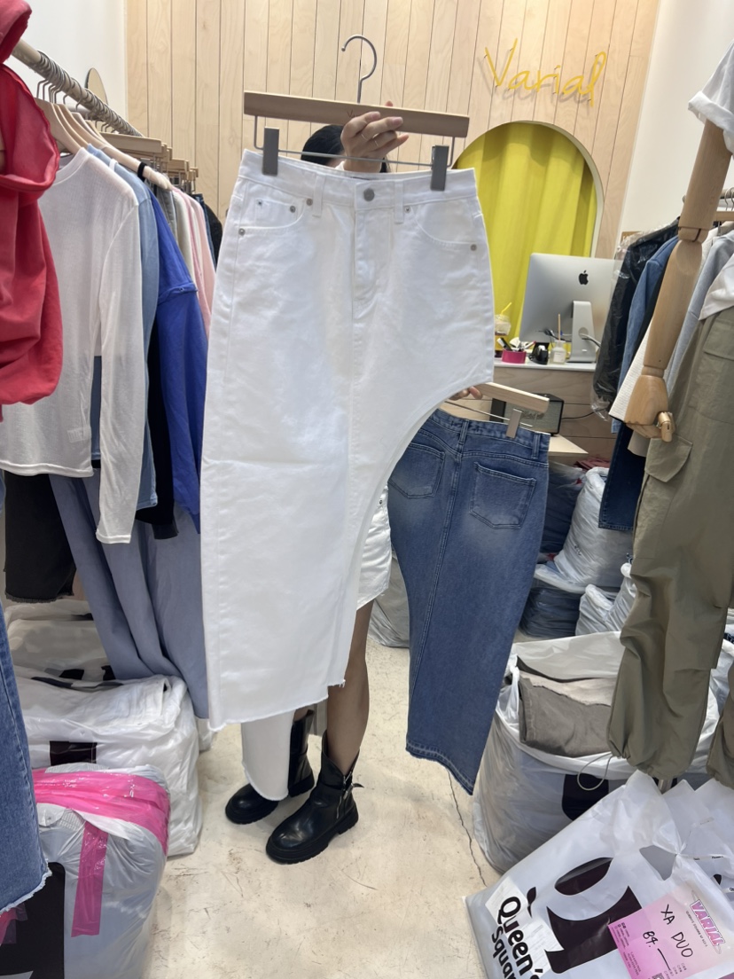 VARIAL韓國直郵女裝新品真品24春夏職業半身裙中短裙鏤空VARIAL半身裙/中短裙圖色2