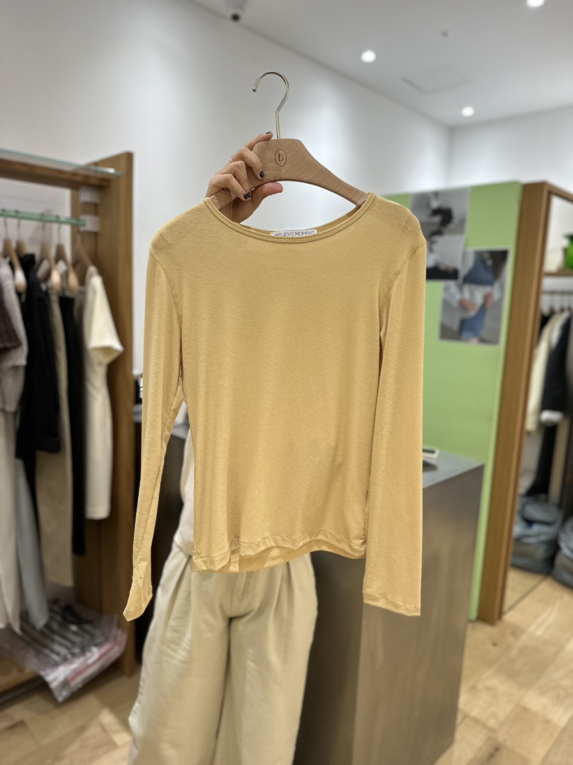 BELIEVE MOMENT韓國直郵東大門實拍女裝新品時尚24春夏長袖T恤RENDER長袖T恤圖色3