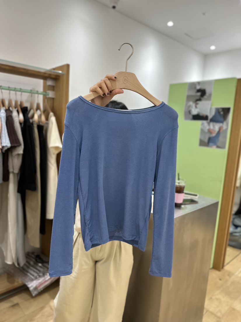 BELIEVE MOMENT韓國直郵東大門實拍女裝新品時尚24春夏長袖T恤RENDER長袖T恤圖色4