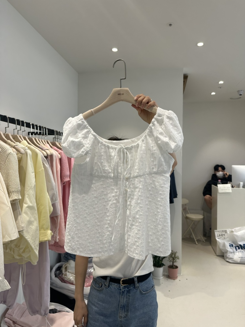 Bread韓國直郵東大門代購女裝新款時尚24春夏推薦襯衫蕾絲衫BREAD襯衫/蕾絲衫