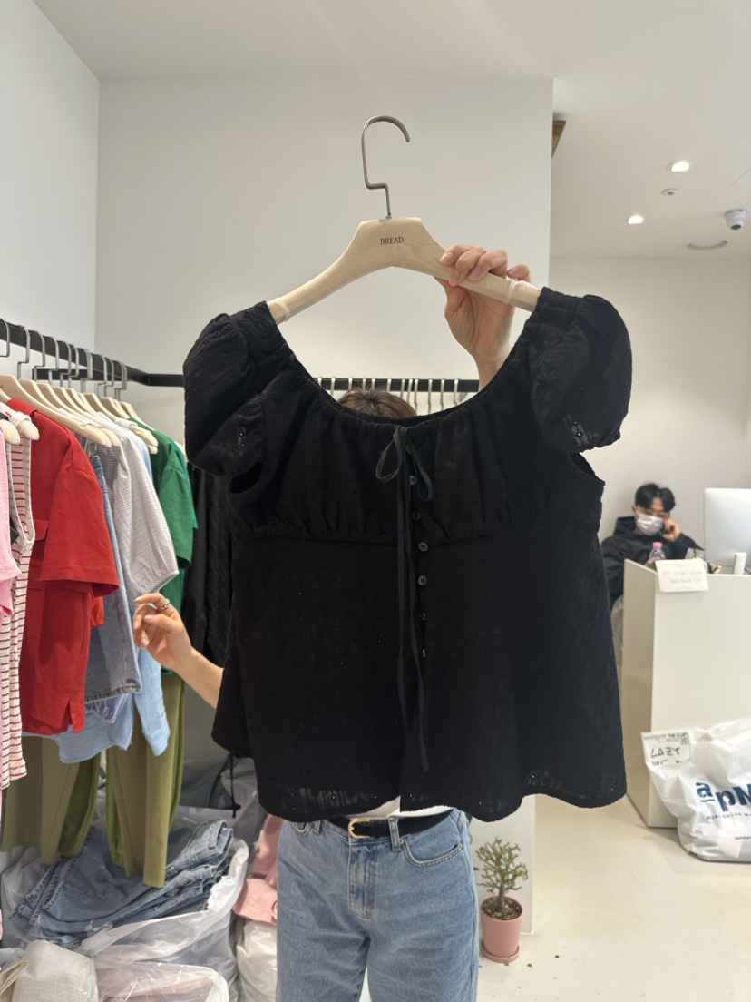 Bread韓國直郵東大門代購女裝新款時尚24春夏推薦襯衫蕾絲衫BREAD襯衫/蕾絲衫圖色2
