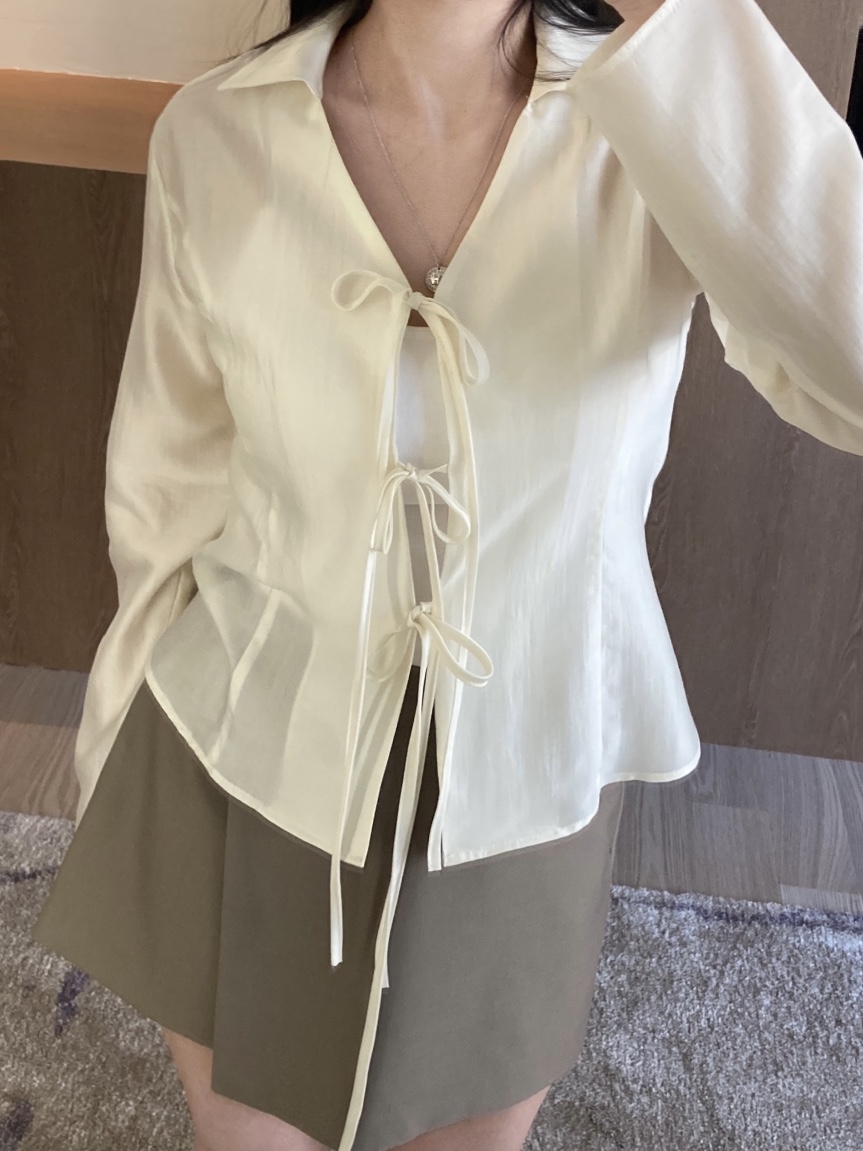 ROUGH韓國直郵東大門實拍女裝新品時尚人氣職業推薦襯衫蕾絲衫ROUGH襯衫/蕾絲衫圖色1