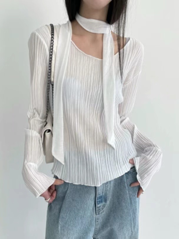 FIND韓國直郵東大門實拍女裝新品真品24春夏休閑套裝褶皺O-RI套裝