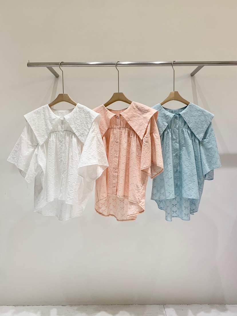 FABRIC韓國直郵女裝新款熱賣職業時尚休閑24春夏襯衫蕾絲衫FABRIC襯衫/蕾絲衫