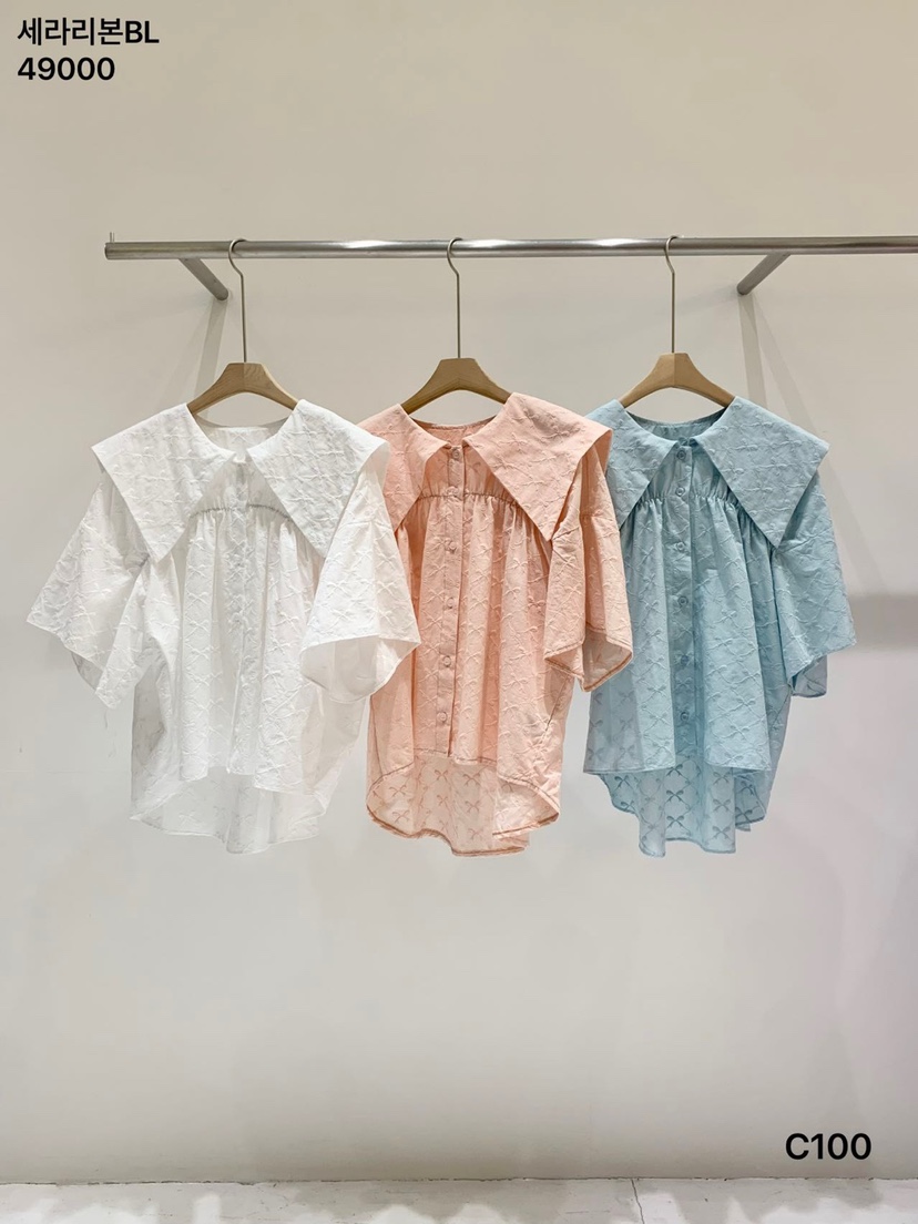 FABRIC韓國直郵女裝新款熱賣職業時尚休閑24春夏襯衫蕾絲衫FABRIC襯衫/蕾絲衫