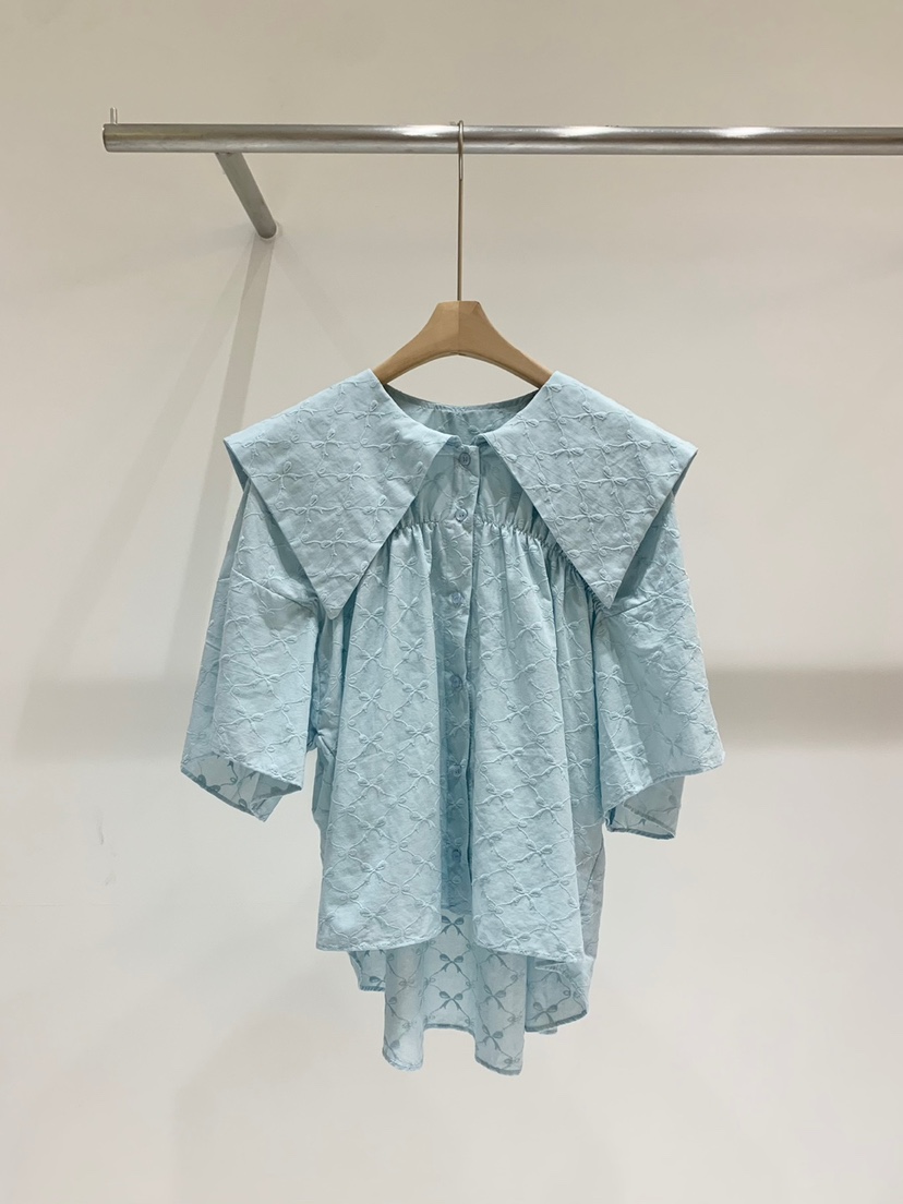 FABRIC韓國直郵女裝新款熱賣職業時尚休閑24春夏襯衫蕾絲衫FABRIC襯衫/蕾絲衫