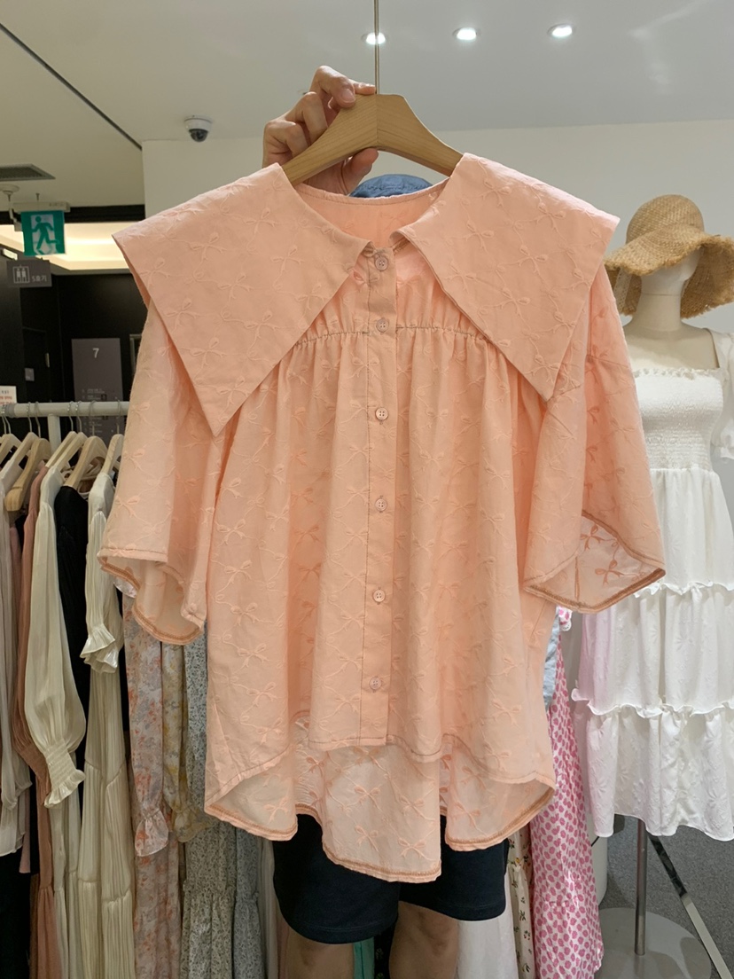 FABRIC韓國直郵女裝新款熱賣職業時尚休閑24春夏襯衫蕾絲衫FABRIC襯衫/蕾絲衫