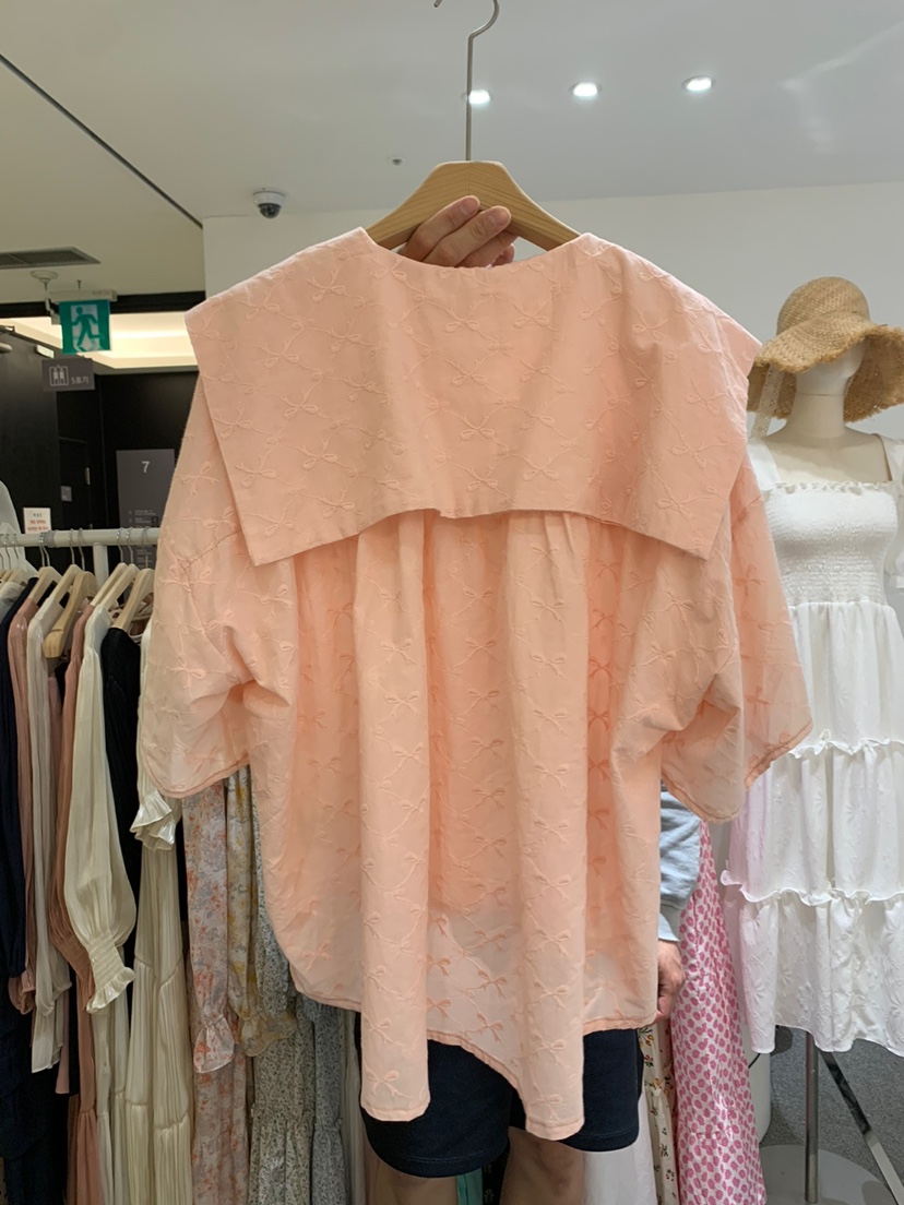 FABRIC韓國直郵女裝新款熱賣職業時尚休閑24春夏襯衫蕾絲衫FABRIC襯衫/蕾絲衫
