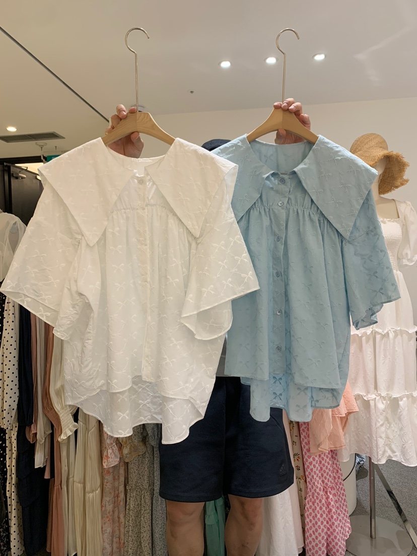 FABRIC韓國直郵女裝新款熱賣職業時尚休閑24春夏襯衫蕾絲衫FABRIC襯衫/蕾絲衫