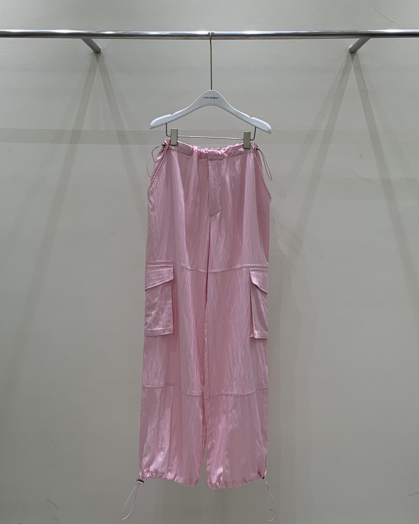 LOVE MOMENT韓國直郵女裝新品熱賣24春夏休閑褲口袋寬松LOVE MOMENT休閑褲圖色3