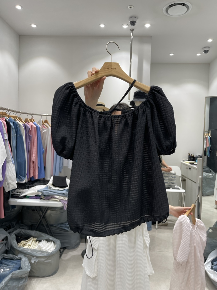 MILLIMETER韓國直郵女裝新品推薦休閑熱賣24春夏襯衫蕾絲衫KIKI襯衫/蕾絲衫圖色3