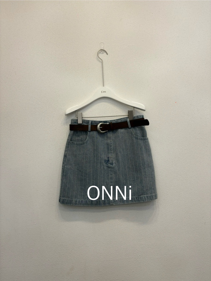 ONNI-P韓國直郵女裝新款休閑時尚24春夏職業真品短裙含腰帶LADYBLACK短裙圖色2