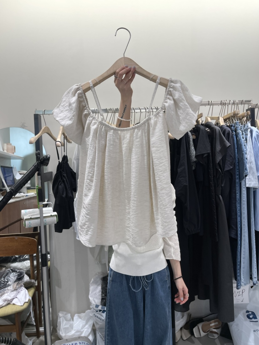 W AND J直郵韓國代購女裝新款真品推薦職業熱賣24春夏吊帶背心W AND J吊帶/背心