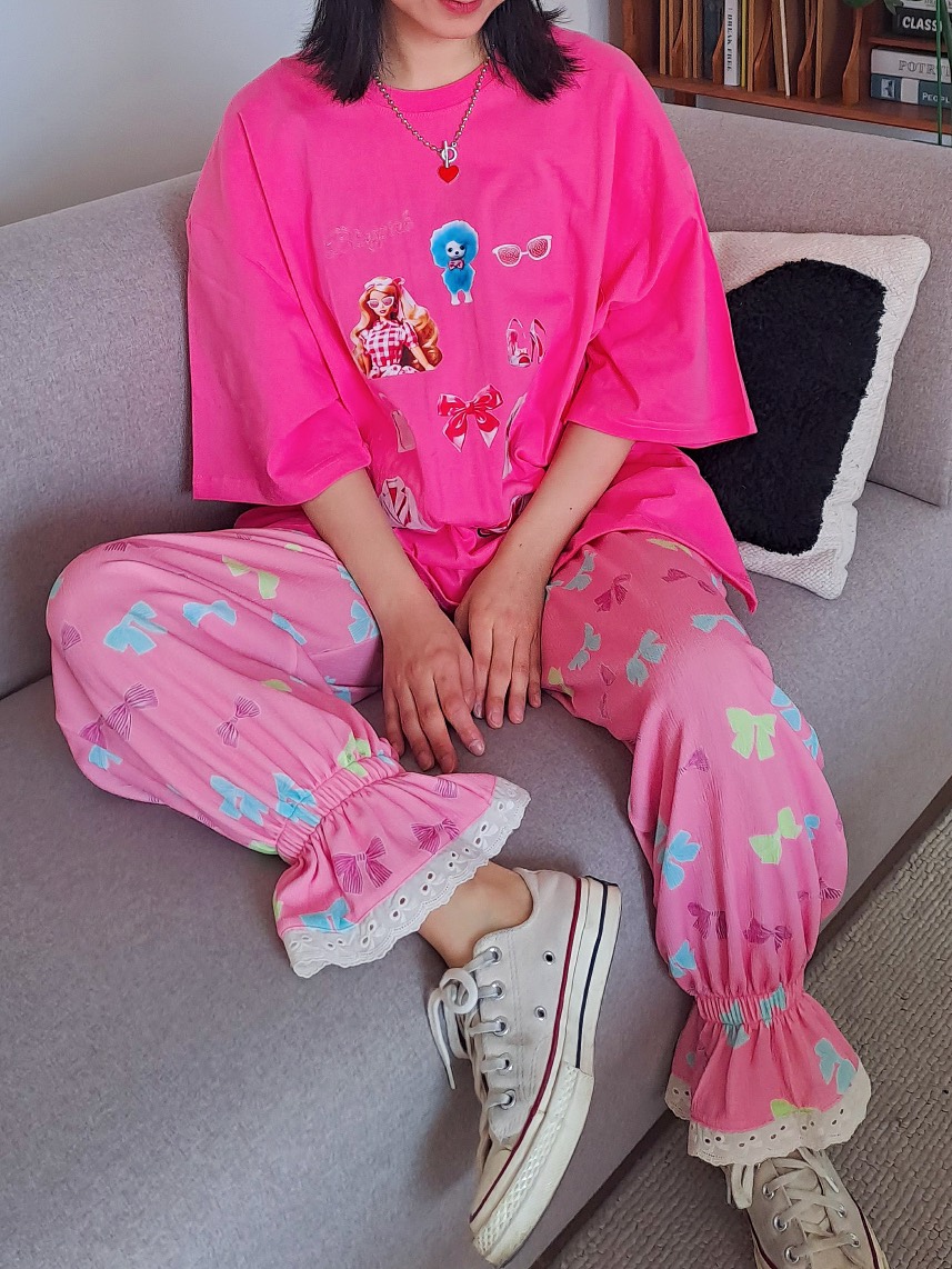 DITTO888直郵韓國代購女裝新品人氣24春夏熱賣休閑褲蕾絲JIMMY/REMAKE休閑褲