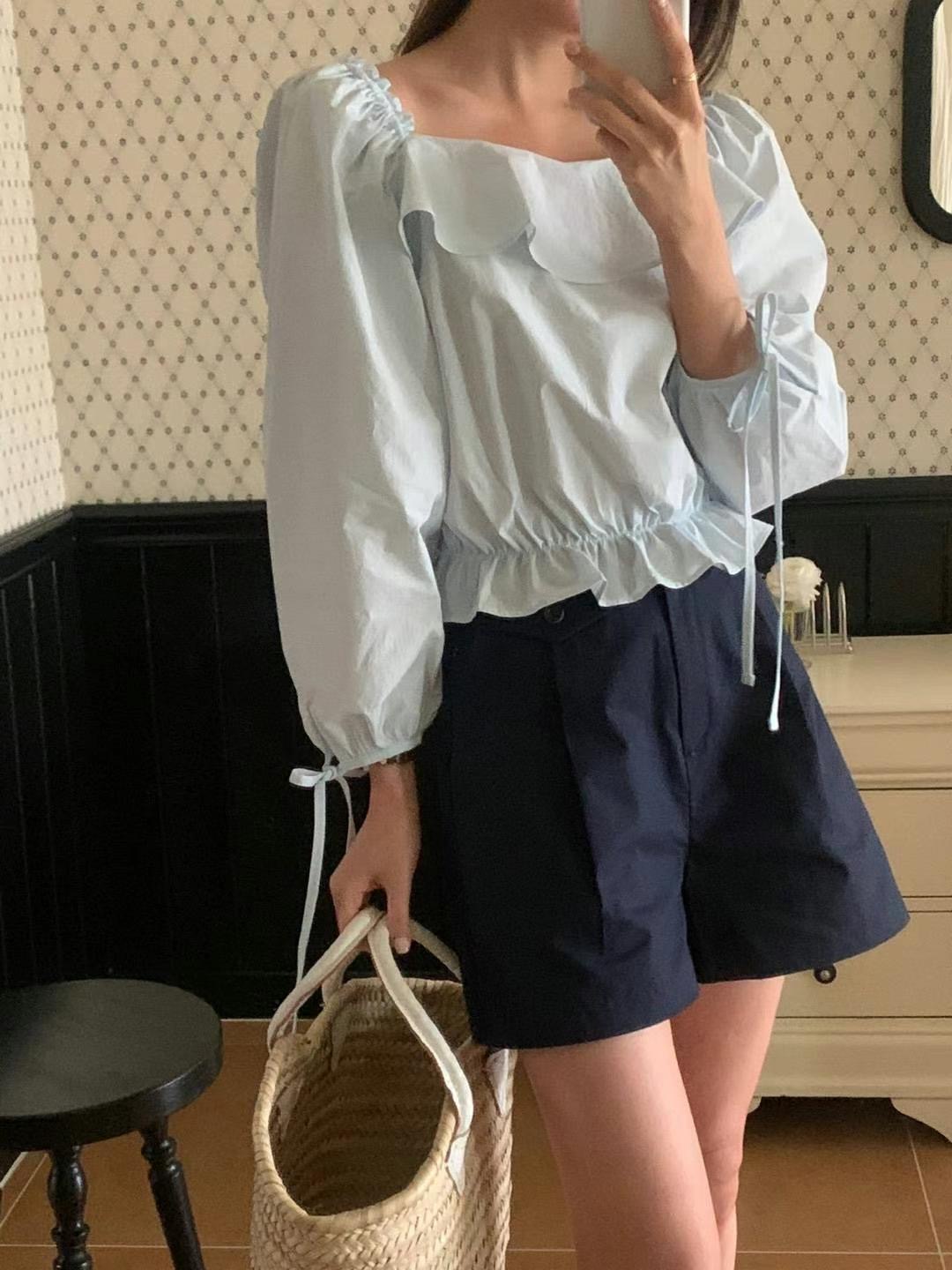FLUTTER韓國直郵東大門代購女裝新品休閑職業時尚襯衫蕾絲衫FLUTTER/INOUF襯衫/蕾絲衫圖色2