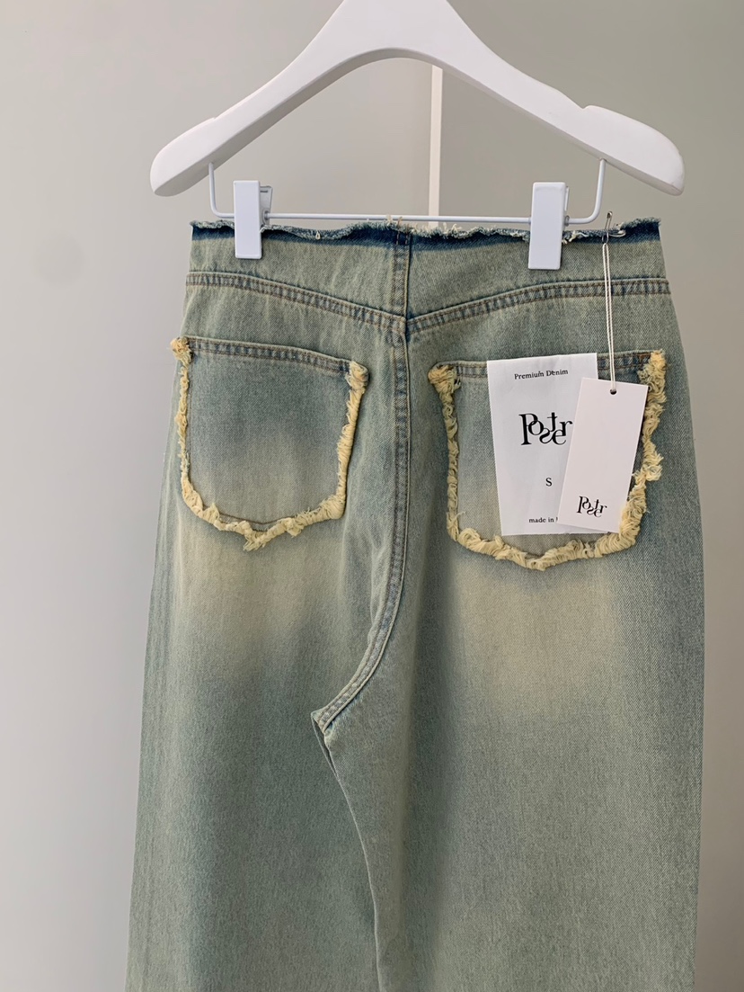 SHOP POSTER韓國直郵東大門代購女裝新款休閑牛仔褲牛仔布SHOP_POSTER牛仔褲