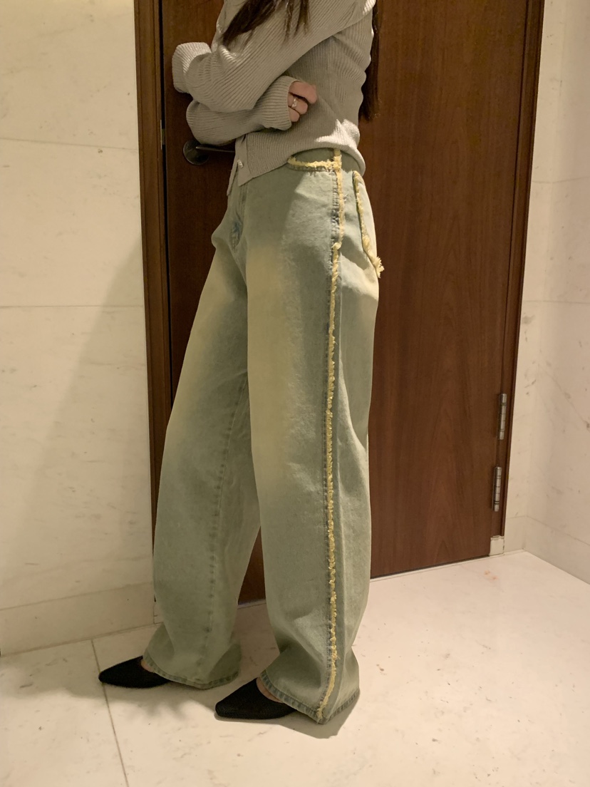 SHOP POSTER韓國直郵東大門代購女裝新款休閑牛仔褲牛仔布SHOP_POSTER牛仔褲