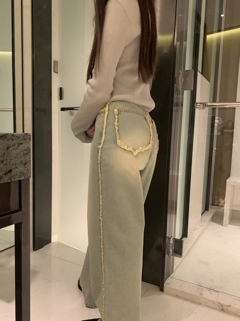 SHOP POSTER韓國直郵東大門代購女裝新款休閑牛仔褲牛仔布SHOP_POSTER牛仔褲