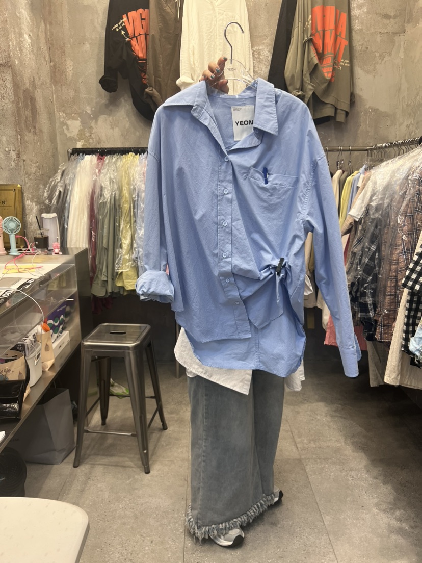YEON-男女裝韓國直郵女裝新款24春夏人氣職業襯衫蕾絲衫YEON襯衫/蕾絲衫圖色2